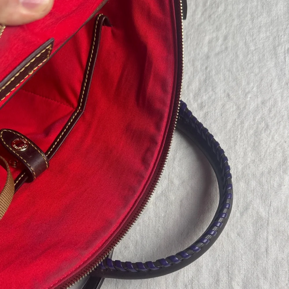 Dooney & Bourke Stanwich Satchel Purple Toledo Leather. RARE. - Picture 14 of 16